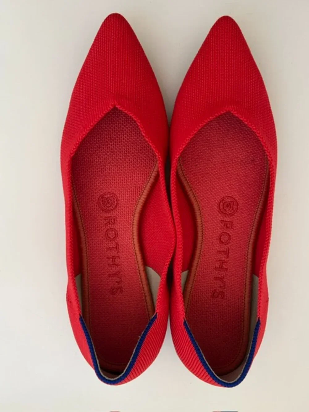 Rothy's The Point Ballet Flats in Bright Red | Size 7.5